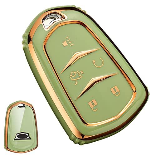 Чехол для ключа Cadillac Escalade Key Fob Cover, чехол для ключа Cadillac ATS CTS CT6 STS SRX XT5 Key Fob Case Premium Soft TPU Full Protection Smart Key Holder