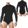 Men's Long Sleeve Press Botton Crotch Shirt Pajamas Bodysuit Undershirts Leotard Top