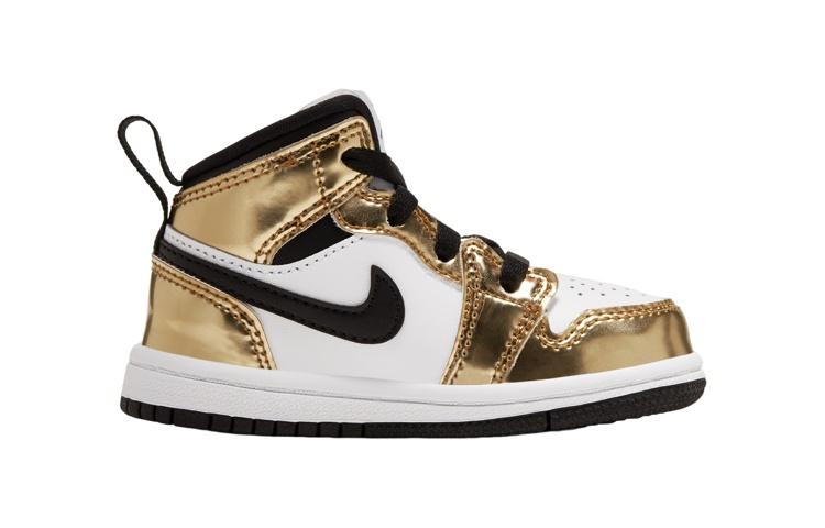 Jordan 1 Mid Metallic Gold Black White TD DC1424-700