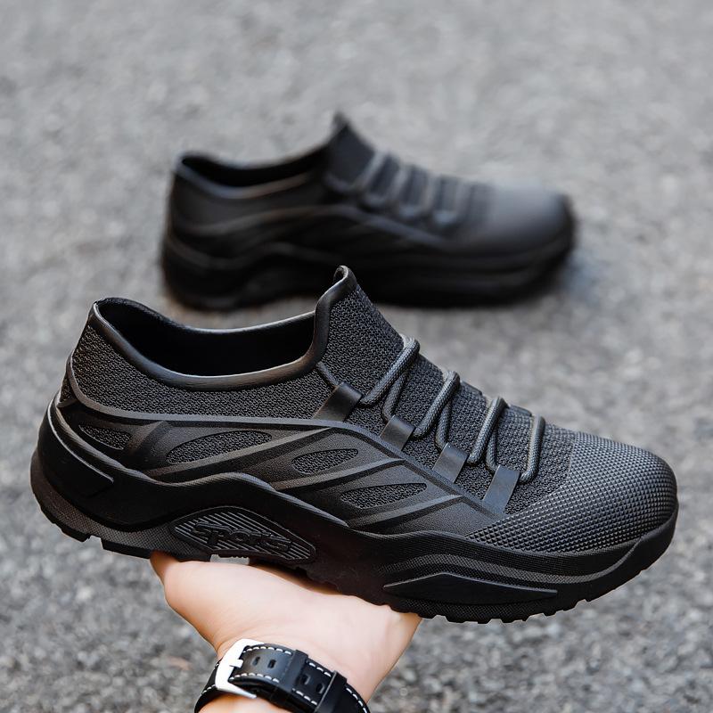 Мужские пеновые дождевые туфли нескользящие и водонепроницаемые модные резиновые сапоги флисовые термо резиновые туфли легкая мягкая подошва короткий голенище водные туфли чехлы для обуви