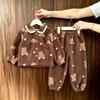 Boys Girls Winter Fleece Lined Cardigan Pajama Set Toddler Baby Warm Homewear