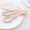 Disposable Wooden Tableware Set: Knife, Fork, Spoon, Cake Knife, Dessert Spoon, Fruit Fork