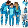 Matching Family Outfits - Striped Print Family Matching Hooded Zip-Up Onesie Loungewear