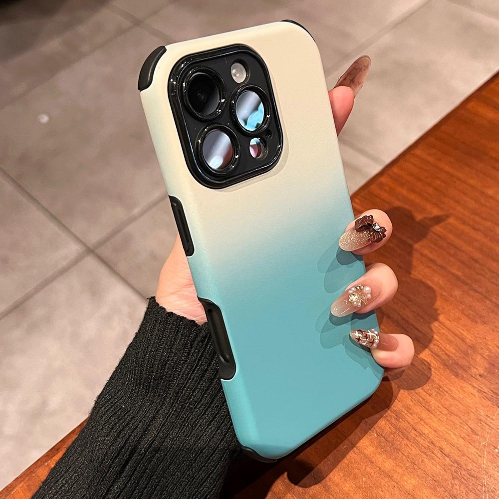 Модный силиконовый чехол для телефона с градиентным цветом для iPhone 11 12 13 14 15 16 Pro Plus, матовый бампер, накладка