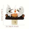 110V 220V Halloween Ghost Bonfire Twinkling Night Light, 3D LED Campfire Night light,Halloween Interior Cute Decoration