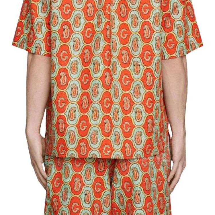 GUCCI Shirts Men's Bright Orange Lapel Moderate Shirt (Unisex) Shirts 653979 ZAGQ1 7192