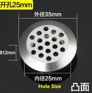 10pcs Stainless Steel Round Ventilation Cover Air Vent Louver Mesh Hole for Wardrobe Shoe Cabinet Furniture Accessories