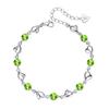 Bracelet for Popular August Heart Silver Power Wrist Birthday Gift for Women "Silver Thunder" Women, Peridot, Birthstone, Shape, 999, Hypoallergenic,