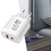 Быстрая зарядка 65 Вт USB Type C Зарядное устройство EU PD 3.0 Quick Charge Настенный адаптер для телефона Для iPhone 15 Xiaomi Huawei Samsung