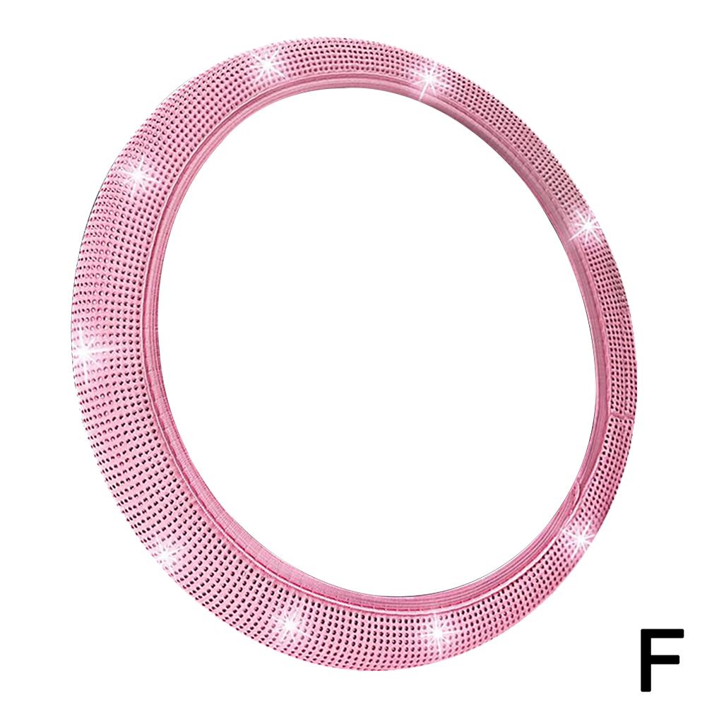 Универсальный 38 см Чехол на руль автомобиля из ПУ кожи с кристаллами Внутренние блестящие аксессуары Защитник Алмаз R2O3