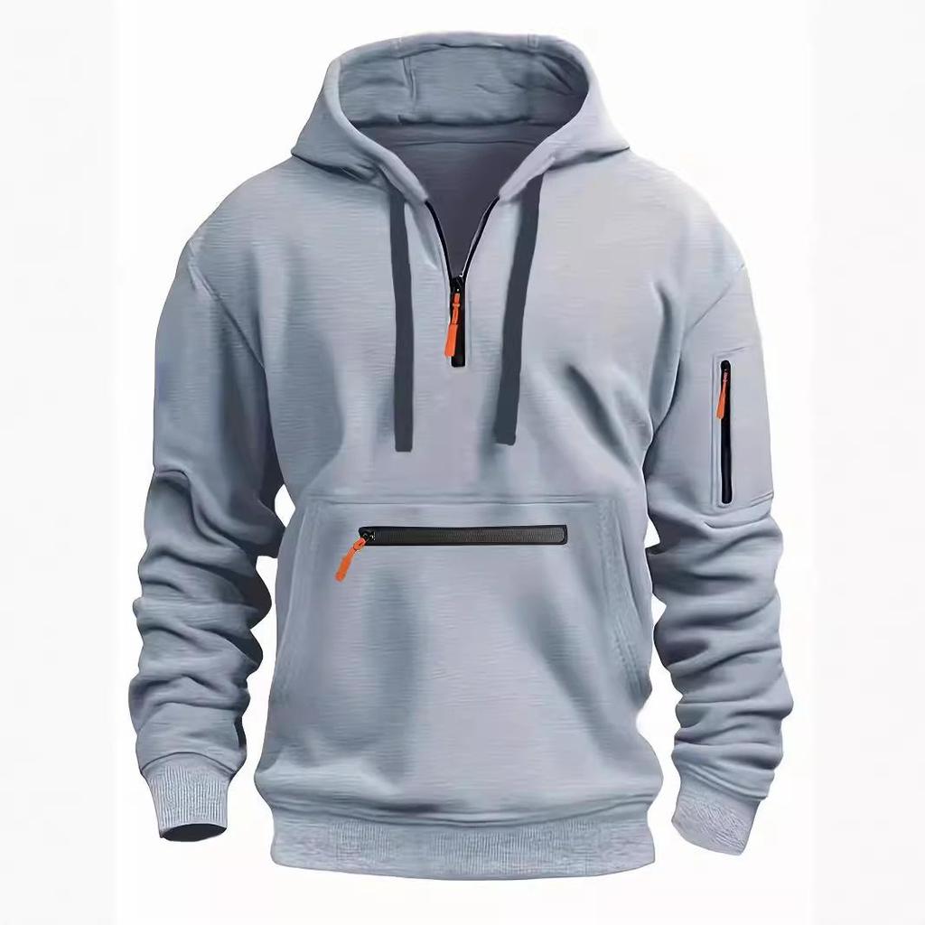 Men's Waterproof Multi-Pocket Zipper Hoodie for Autumn & Winter