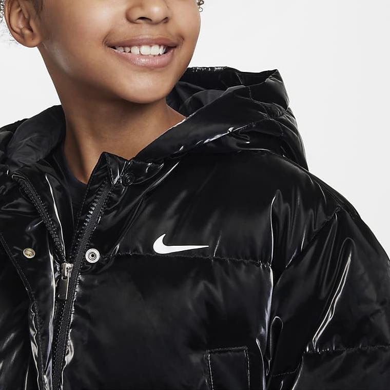 Nike Пуховик Swoosh Casual Simple Fashion Kids Jackets Black HQ8613-010