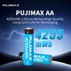 PUJIMAX 1.5V AA Li-ion Batteries, 4255mWh, Rechargeable, 8 Pack