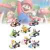 Super Mario 8pcs Kart Pull Back Car Princess Luigi Bowser Figure Toys Children