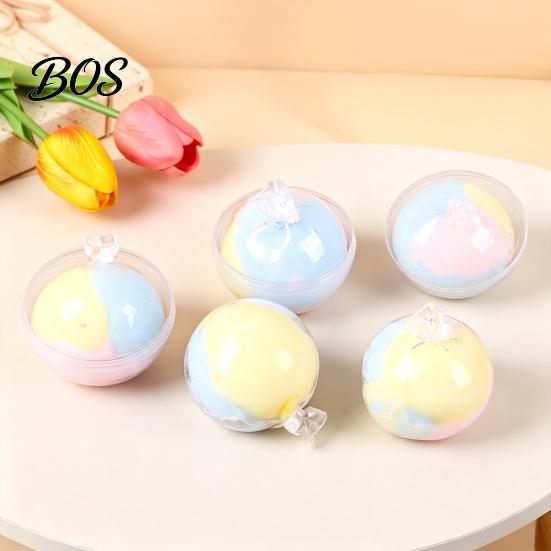 Soft Squeeze Toy Wax Cracking Ball Toy, Rainbow Gradient Stress Fidget Relief Crispy with Protective Cover, Party Favors Portable Reliever