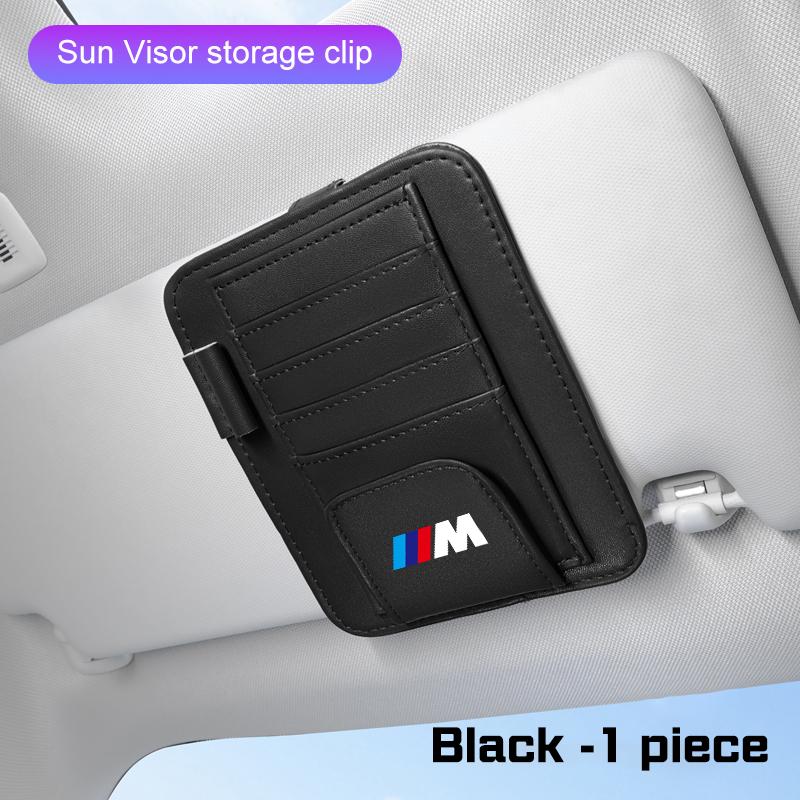 Leather Car Visor Glasses Clip Multi-Pockets Sunglasses Storage for BMW E70 E90 F48 G30 G20 G70 X1 X2 X3 X5 X6 X7 M3 M5 M6 i8 i7 RL7