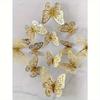 12pcs 3D Hollow Butterfly Wall Stickers For Cake Topper, Wedding Decoration, Home & Living Room, Birthday Party Decoration, Stickers, Wall Decal