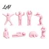 Anthropomorphic Art Pieces 8Pcs Mini Sports Figurines Minimalist Abstract Human Statues with Multi-Poses Modern Office Decor Stress Relief Desk for