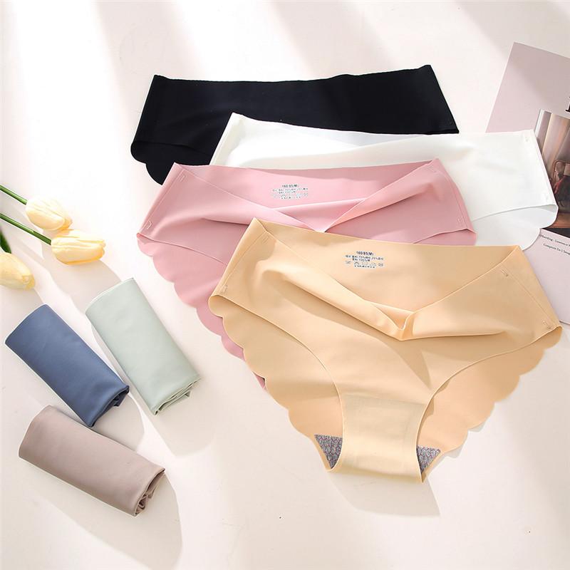 3PCS/Set Seamless Silk Women's Panties Briefs Women Underwear Female Underpants Comfortable Silk Panty Sexy Woman Lingerie M-XL