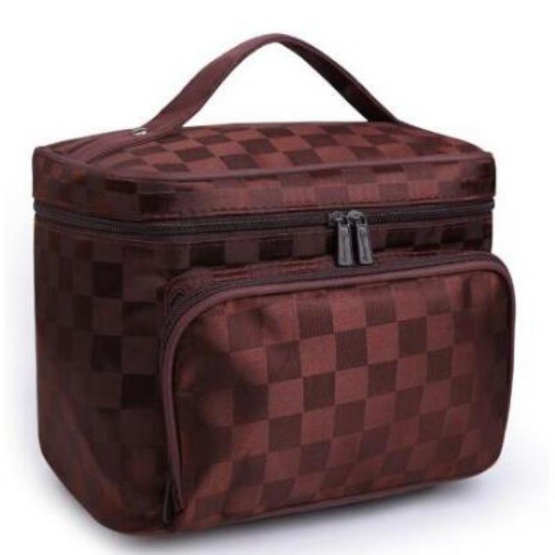 Женский органайзер с решетчатым узором, косметичка, большая дорожная косметичка