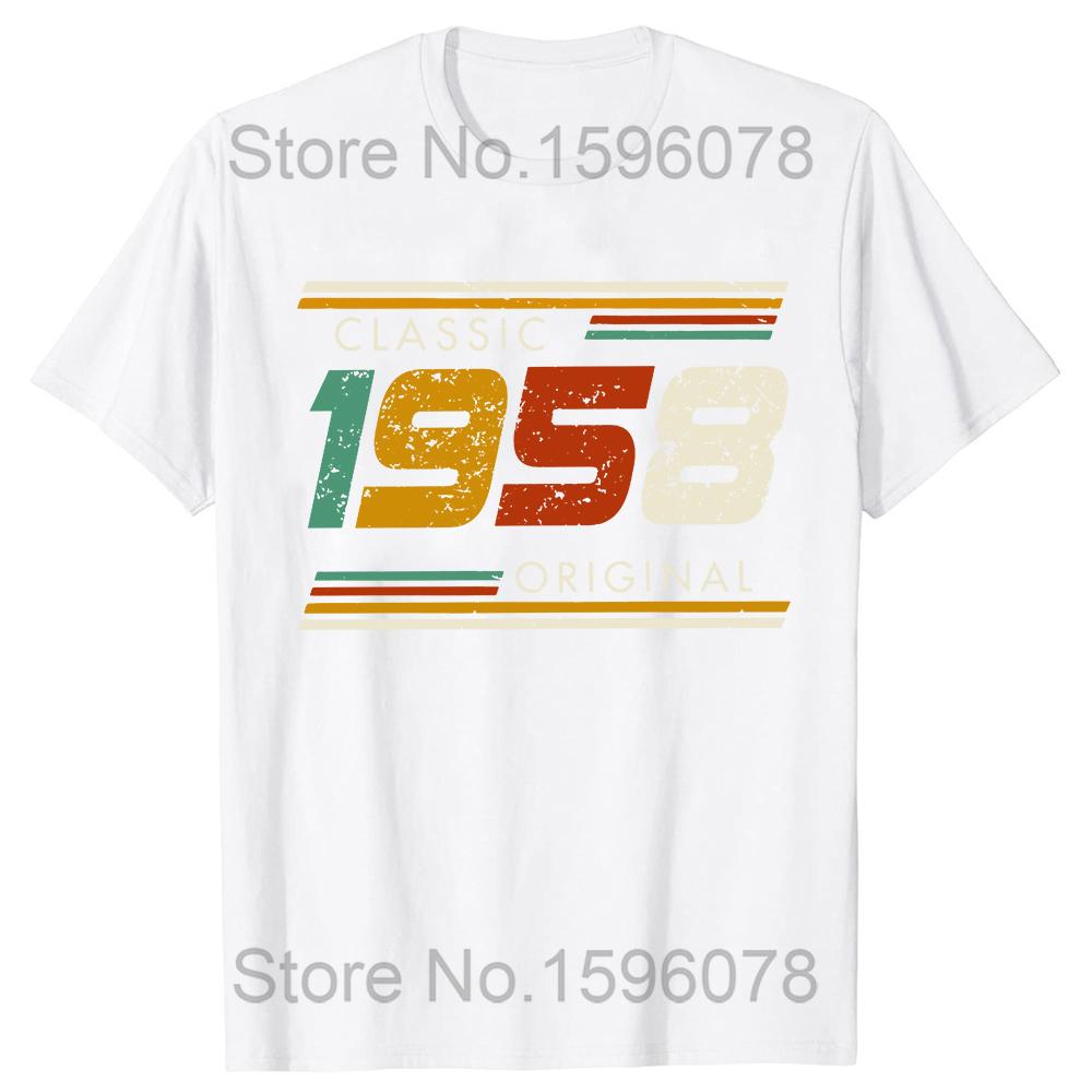 66th Birthday Vintage Legends Born In 1958 66 Years Old T Shirts Graphic Cotton Streetwear Short Sleeve Summer T-shirt Men