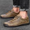Men Casual Shoes Leather Outdoor Walking Sneakers 2025 New Male Leisure Vacation Soft Driving Shoes Man Size 48 Brown