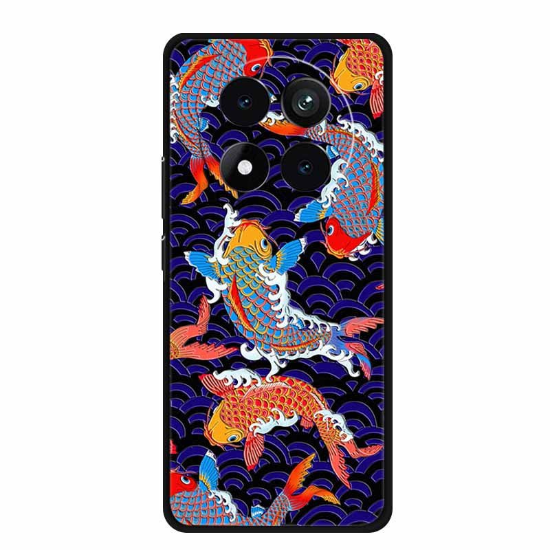 3D Emboss Case For Xiaomi Redmi Note 15 Phone Case Flowers Black Silicone Soft Back Cover Coque For Redmi Note 15 Pro Plus Case
