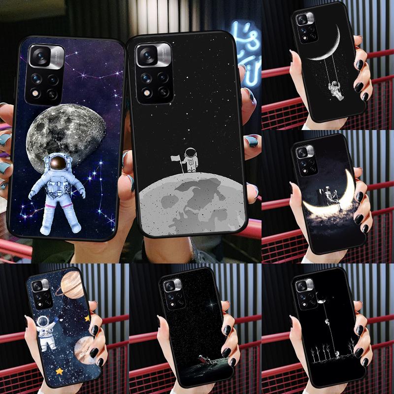 Чехол с Луной, Звездами, Космосом, Астронавтом для Xiaomi Redmi Note 14 13 Pro 12 11 9 10 9S 10S 11S 12S Redmi 13C 10C 12C 14C