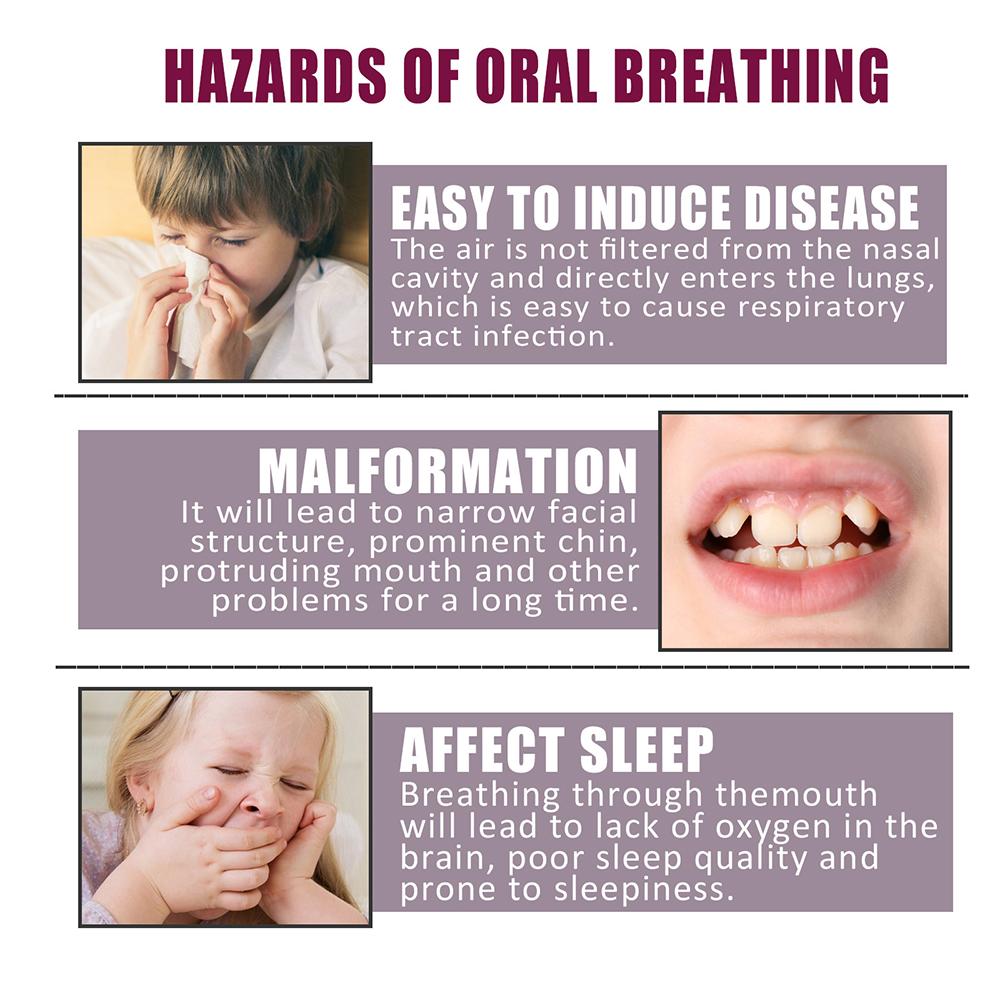 30 шт./кор., наклейки против храпа для детей, детский ночной сон, пластырь для улучшения дыхания, губ, носа, коррекция рта, ортезирующая лента