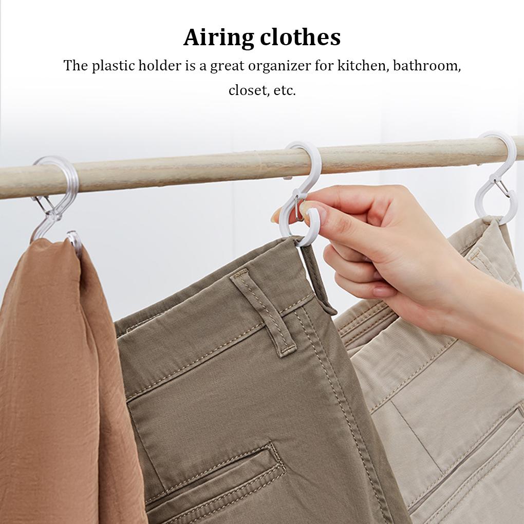 8 шт. Многофункциональный S-образный крючок с пряжкой для кухни, ванной, прочный ветрозащитный замок, крючки для одежды, пластиковая вешалка