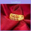 Vintage Vietnamese Sand Gold Abacus Open Ring Elegant Brass Gold Plated Jewelry Gift For Women