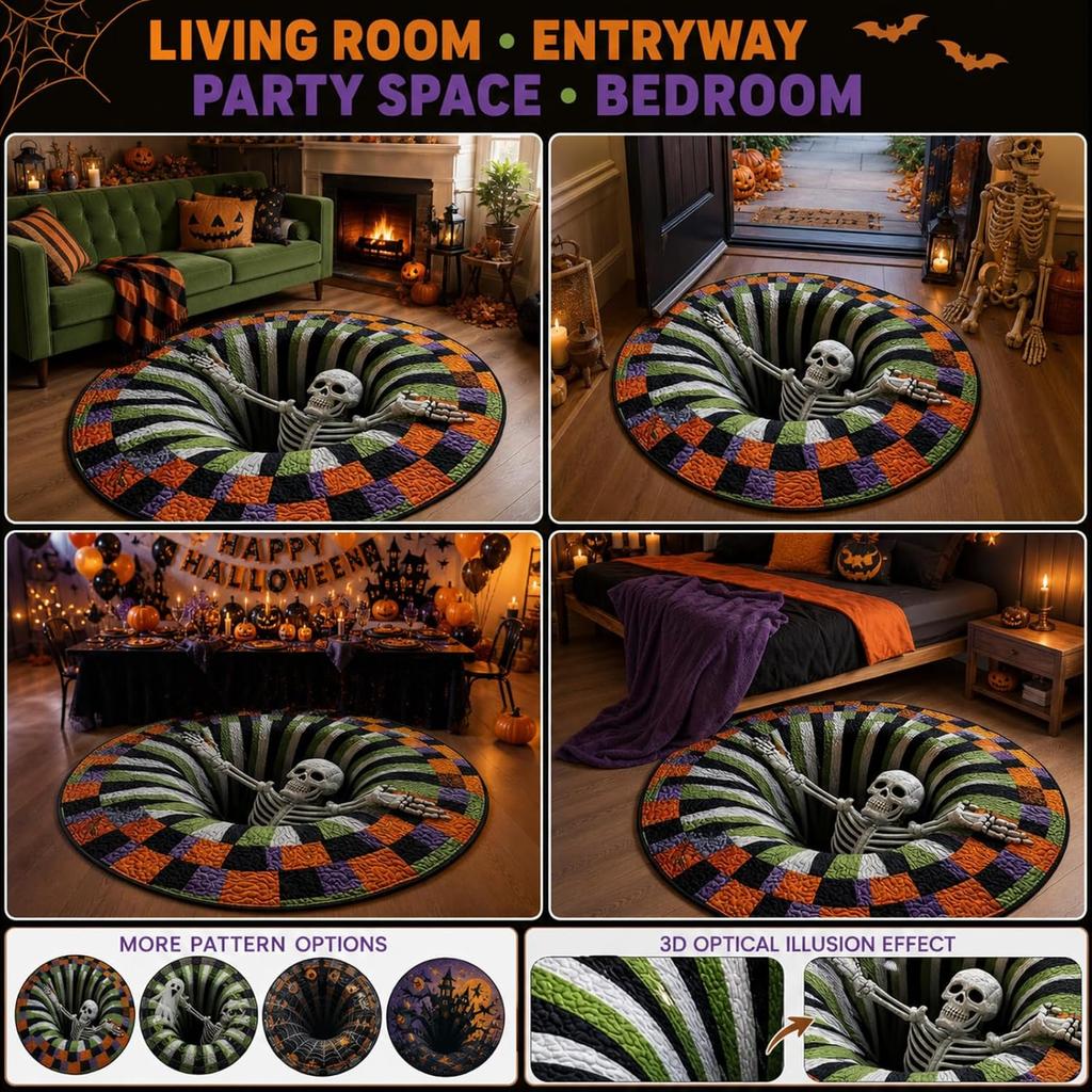3D Round Non-Slip Carpet Color