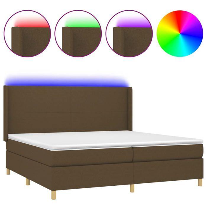 Maison Exclusive - Sommier à lattes de lit matelas et LED Marron foncé 200x200 cm