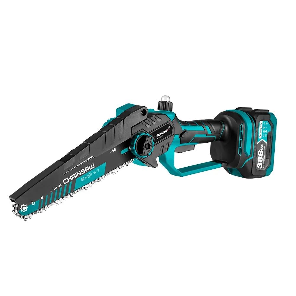 Yofidra 8-дюймовая бесщеточная электрическая цепная пила, аккумуляторная, деревообрабатывающая, садовая, обрезная пила, инструмент для аккумулятора Makita 18 В