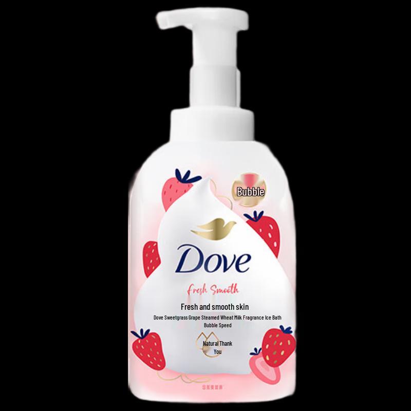 DOVE Сладкий клубничный фруктовый молочный мусс для ванны