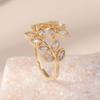 GemChic женское кольцо Изысканное простое регулируемое кольцо с открывающимся листом модное милое кольцо на палец на день рождения, Рождество, ювелирное изделие, подарок