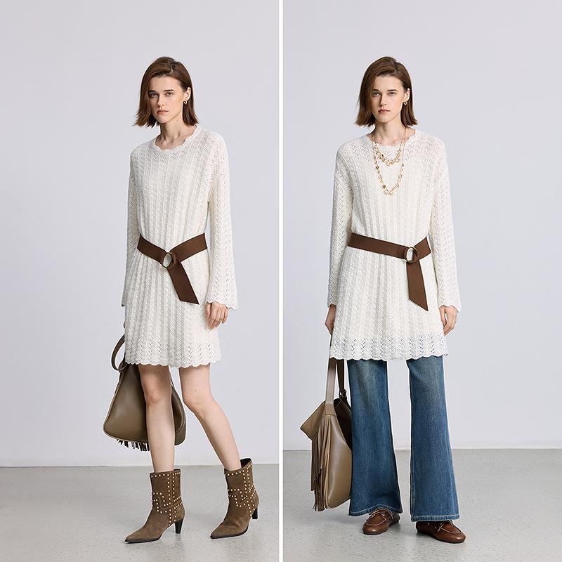 LILY small fragrant jacquard hollow out dress