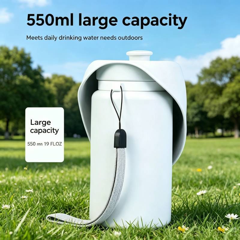 Pet Travel Water Bottle With Food Grade Silicone Folding Design For Dogs