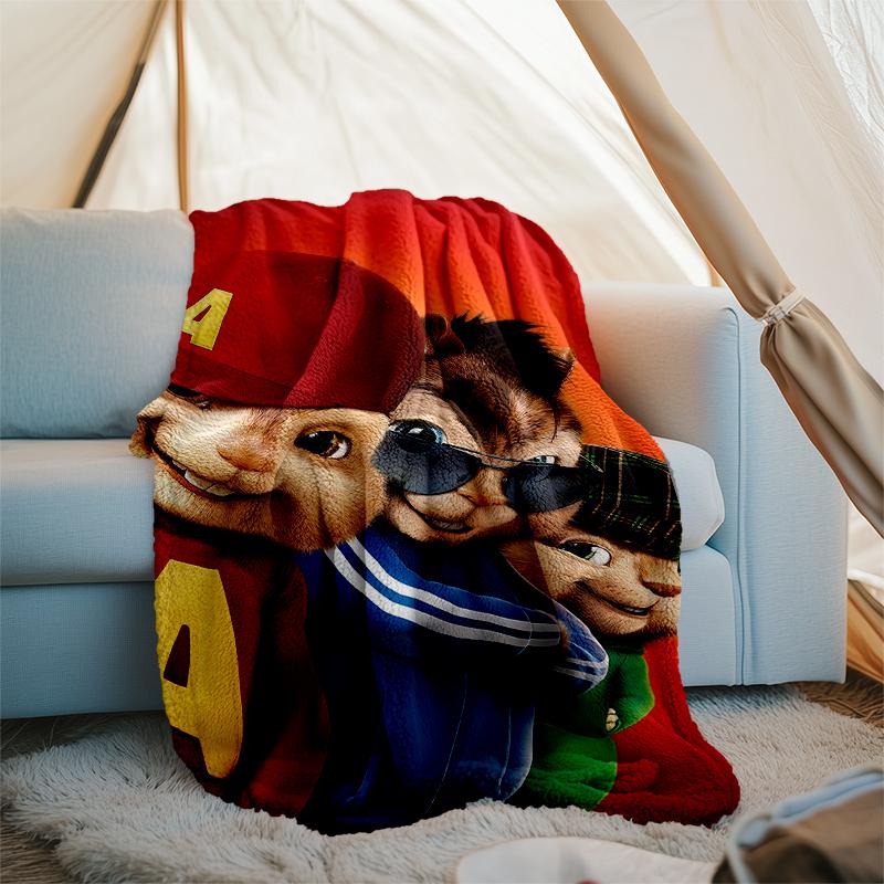 Alvin Chipmunks Theme Printed Blanket Perfect For Couch Bed Travel Outdoor Use Machine Washable Cozy Durable