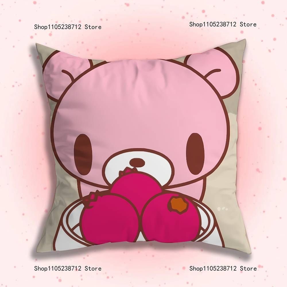 Cartoon G-Gloomy Bear Pillow Covers Cartoon Sofa Decorative Home Double-Sided Printing Short Plush Cute Cushion Cover