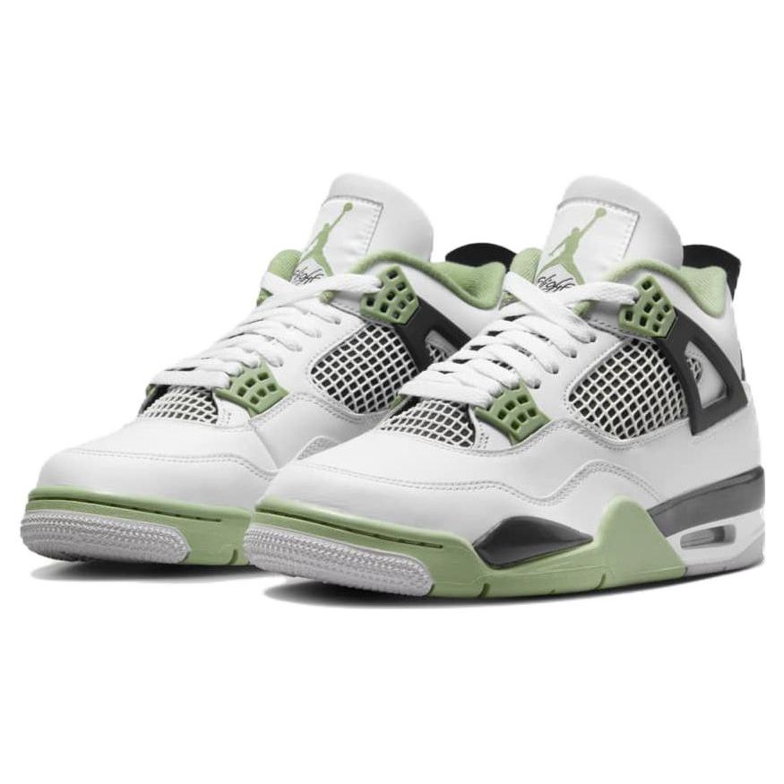 Air Jordan 4 Retro Seafoam Women Sneakers White Dark-Ash Neutral-Grey AQ9129-103