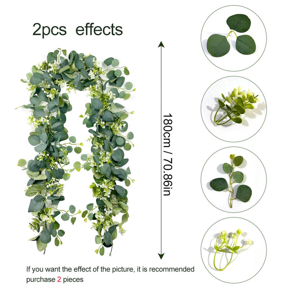 Simulation Vines Eucalyptus Simulation Flower Vines, Wedding Layout Artificial Green Plant Home Decoration