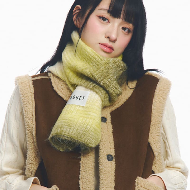 COQUET GRADATION KNIT long MUFFLER SOFT YELLOW