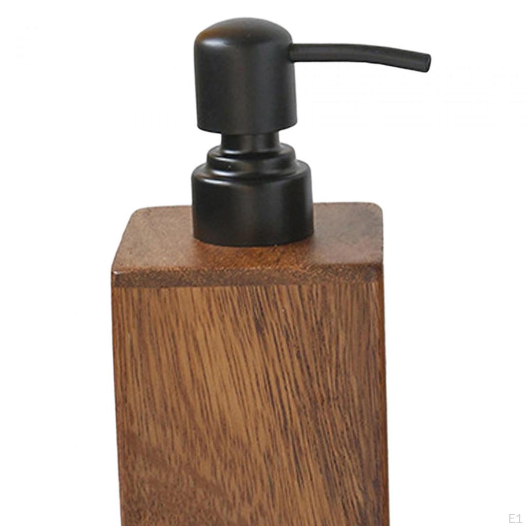Dish Soap Pump Lotion Dispenser Empty for Shampoo Apartment Walnut Wood Simple Styles Modern