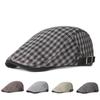 Plaid Cap Men's British Style Beret Retro Cap Youth Cap Peaked Cap Newsboy Caps for Men Driver Ivy Hat Gatsby Painters Hats