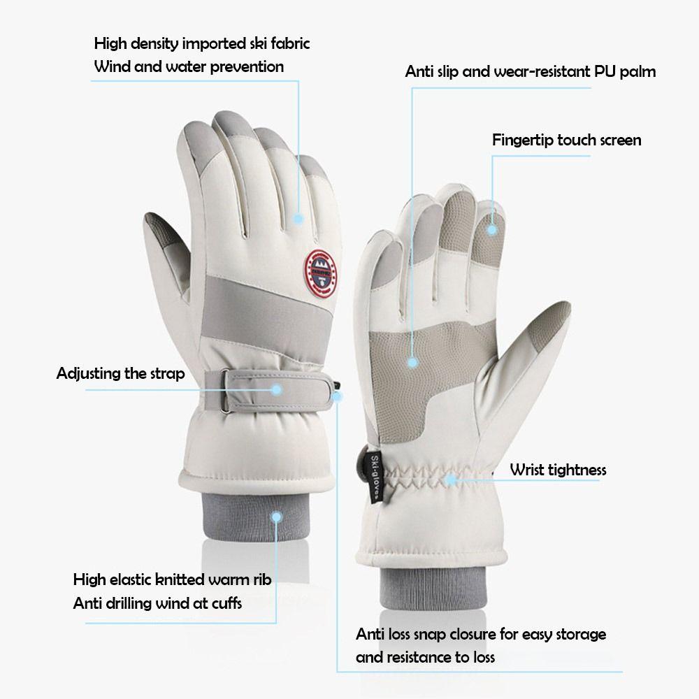 Зимние теплые снежные перчатки Нескользящие лыжные перчатки Прочные перчатки для верховой езды
