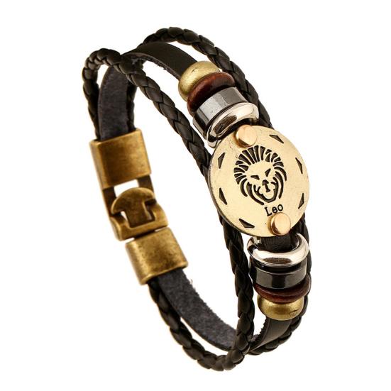 Браслет для пар Изысканный узор Износостойкий браслет из искусственной кожи созвездия с многослойной плетеной веревкой