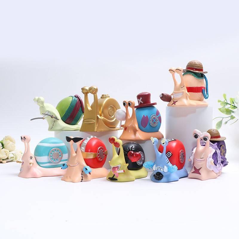Милый и красочный набор коллекционных фигурок One Piece Луффи Ника Улитка Телефонный жучок
