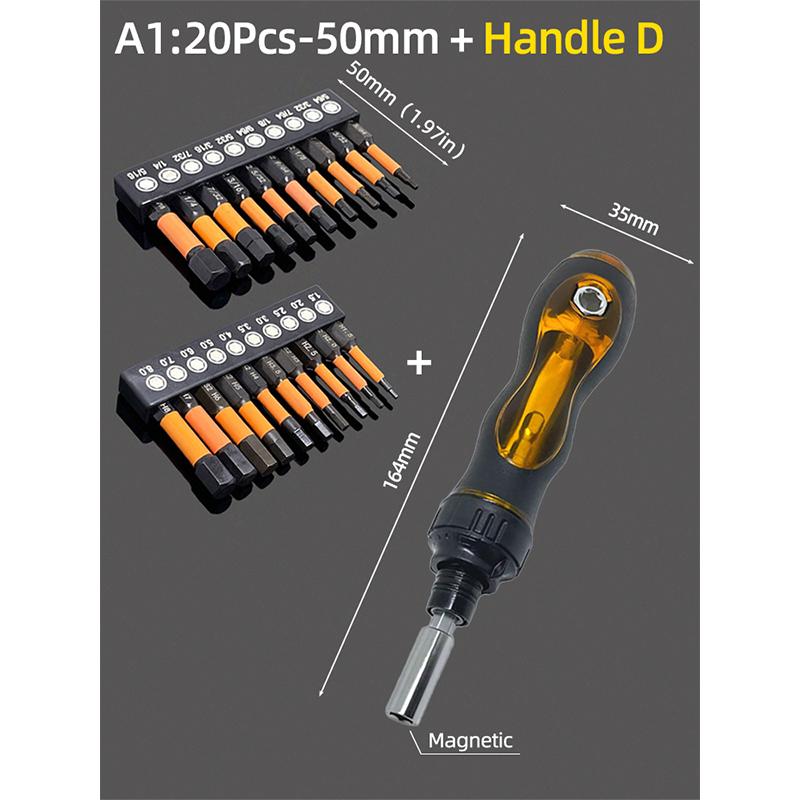 Набор отверточных бит с шестигранной головкой 50/100 мм, метрический, дюймовый, магнитный, S2, 1/4" шестигранный, Аллен, сверла, трещоточная рукоятка, ручные инструменты