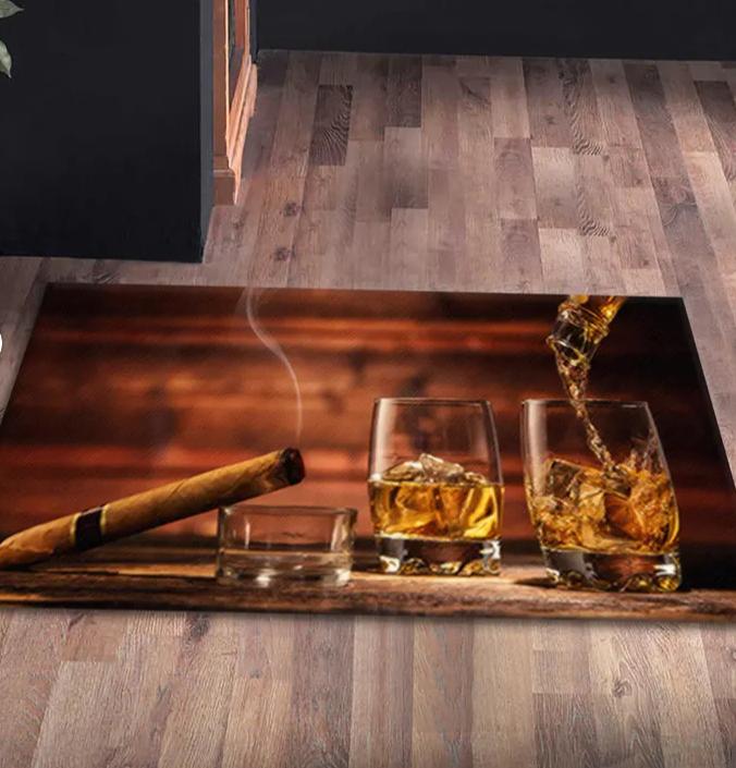 Cheers Carpet Whiskey Glass Champagne Rug Alcohol Mat Spirits Runner Drink Art Wine Rug Beer Art Aqua Vitae Gift Drinking Room